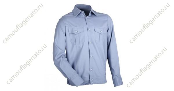 Рубашка  МВД Форменная голубая с липучками и длинн. рукавом купить