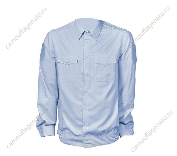 Рубашка  МВД Форменная голубая с липучками и длинн. рукавом купить