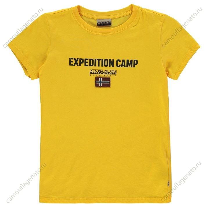 Футболка Napapijri Expedition Camp желтая купить