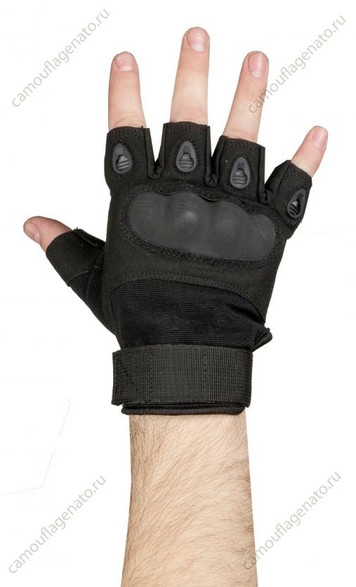 Перчатки  тактические, без пальцев, черные купить