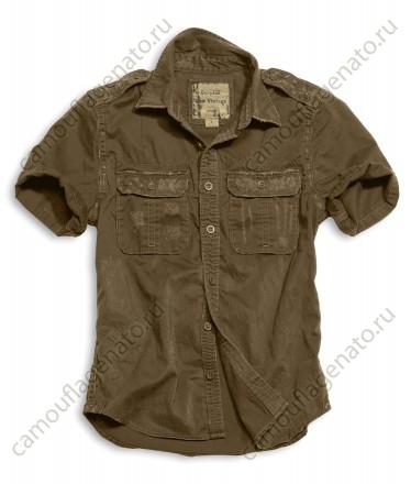 Рубашка винтажная Surplus  с коротким рукавом, олива купить