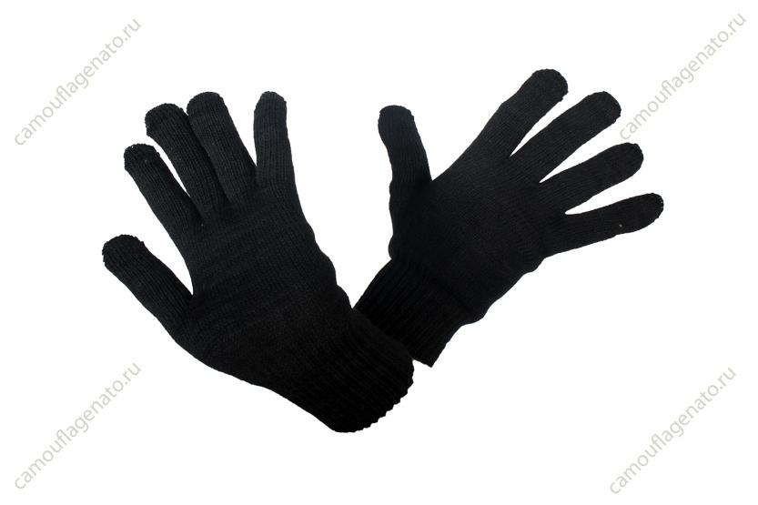 Перчатки вязанные Россия, черные купить