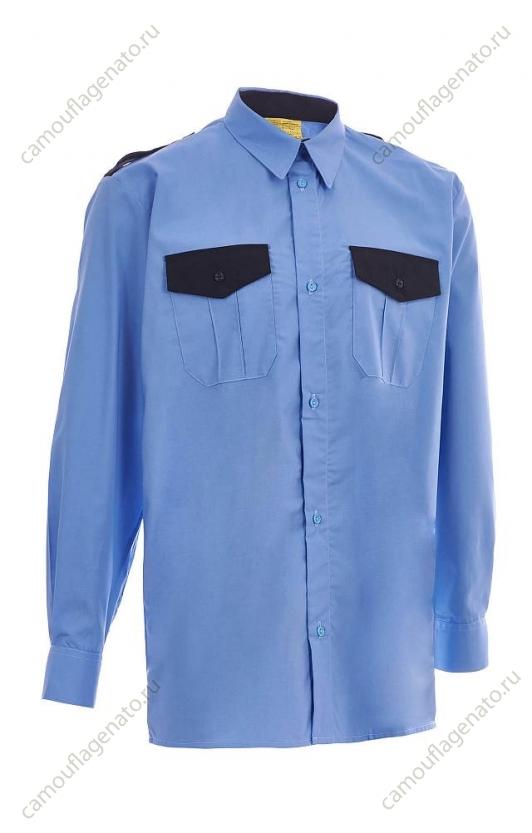 Рубашка "Охрана" синяя с длинн. рукавом купить