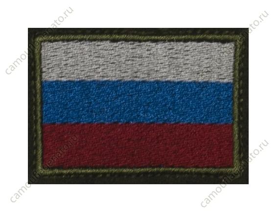 Нашивка флаг России, зелёный кант купить