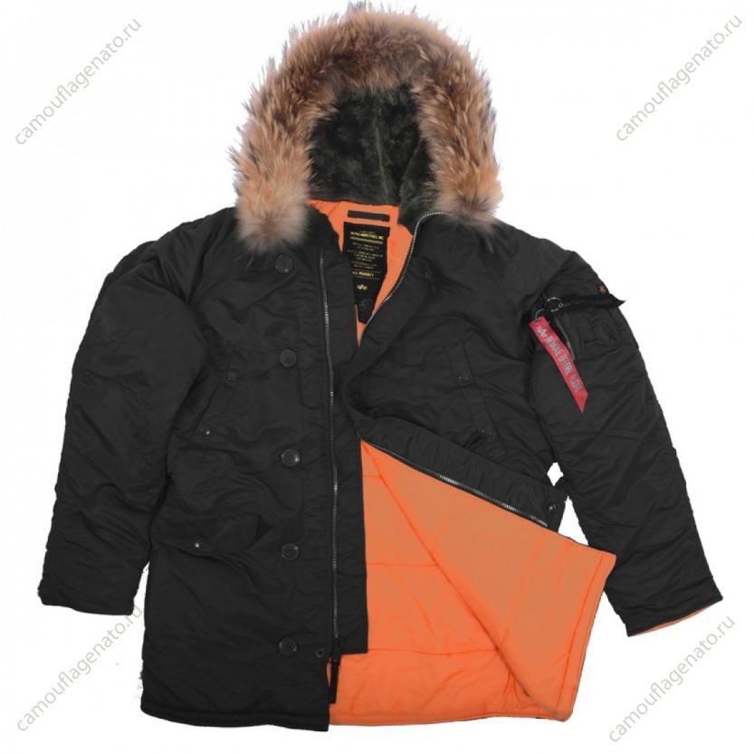 Куртка Аляска Альфа N-3B PARKA  черная купить